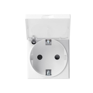 Gallery Safety Socket Schuko with Lid Pure WXF165B