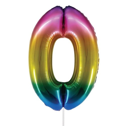 Balon broj 0 rainbow 1m