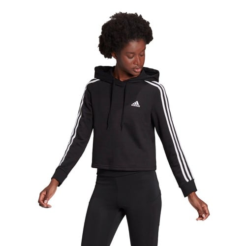 adidas women essentials 3-stripes cropped hoodie (