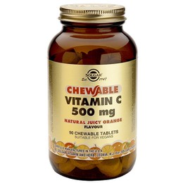 Solgar Chewable Vitamin C 500mg Orange Μασώμενες Ταμπλέτες Βιταμίνη C για Ενίσχυση Ανοσοποιητικού, Πρόληψη & Αντιμετώπιση Κρυολογήματος με Γεύση Πορτοκάλι, 90chew. tabs