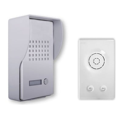 Audio Doorbell Κιτ For 1 Apartment White-Silver