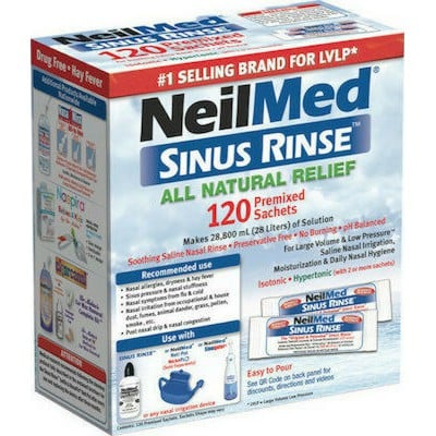 NEILMED Sinus Rinse Ανταλλακτικά Ισοτονικό Διάλυμα Ρινικών Πλύσεων Για Ενήλικες 120 Φακελίσκοι