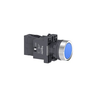 Recessed Button Illuminated Blue Flush 22mm,24Vac-