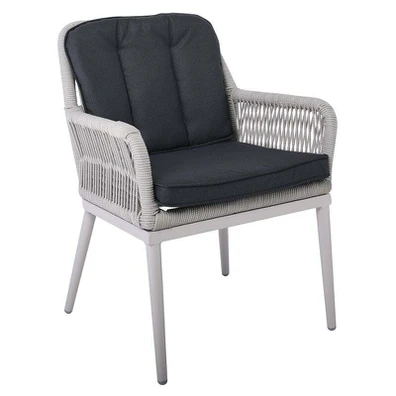 Alley Πολυθρόνα Τραπεζαρίας Κήπου Alu, Rope Grey 6