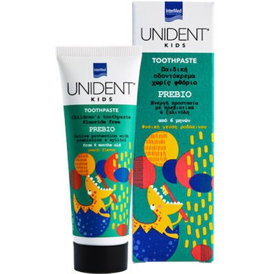 UNIDENT Kids Toothpaste Prebio, Μη Φθοριούχος Οδοντόκρεμα Με Πρεβιοτικά Για Τη Φροντίδα Των Πρώτων Βρεφικών Δοντιών  50ml