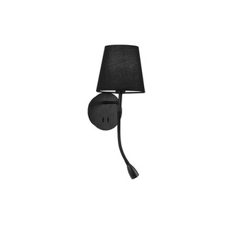 Black Metal Black Fabric Shade Switch On-Off Led 3