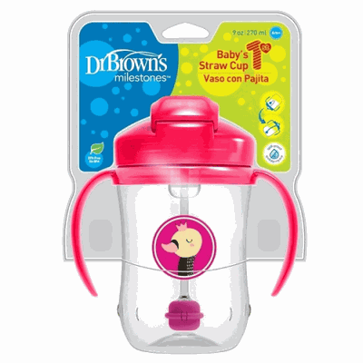 Dr Brown's Cup with Flexible Straw 270ml Girl