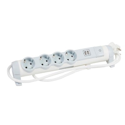 Extension Lead Schuko 4 Sockets+2Usb Cft Cover 1,5