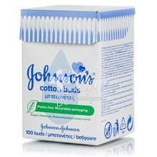 Johnson's Baby Cotton Buds - Μπατονέτες σε Ανακυκλώσιμη Συσκευασία, 100τμχ.