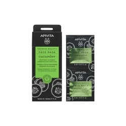 Apivita Express Beauty Face Mask Cucumber Μάσκα Προσώπου Με Αγγούρι Για Εντατική Ενυδάτωση 2x8ml