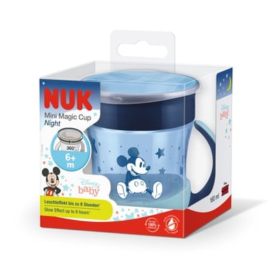 NUK Cup Mini Magic Night Mickey Ποτηράκι Με Χείλος & Καπάκι Για 6+ Μηνών 160ml 10.255.022