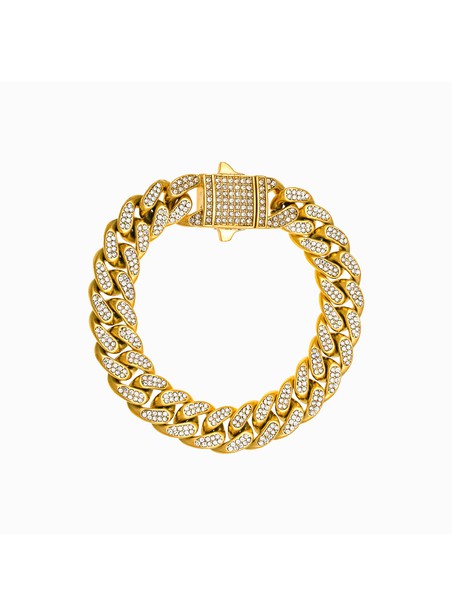 Millionals iced out cuban bracelet gold