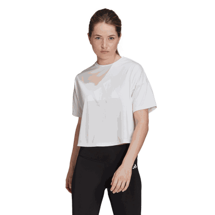adidas women train icons 3 bar logo t-shirt (HK696