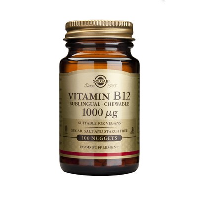 SOLGAR Vitamin B12 1000µg Συμπλήρωμα Διατροφής Με Βιταμίνη B12 Για Υγιές Καρδιαγγειακό Σύστημα x100 Υπογλώσσια Δισκία
