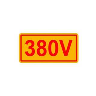 Voltage Sign 380V Self-Adhesive 19x34mm V0319A