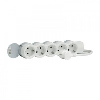 Socket Outlet Standard 5-Way Cable 1.5Μ DIY White/