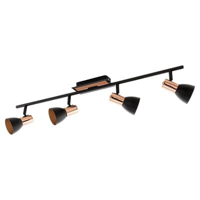 Ceiling Spot Light Barnham Black/Brass Colour 4Xgu