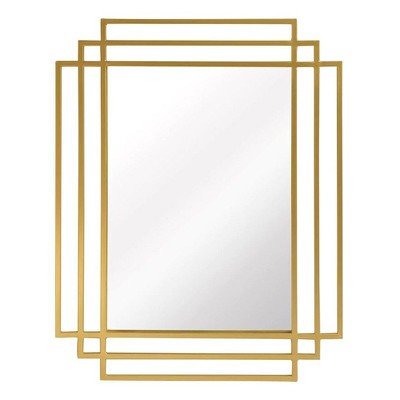 Καθρέπτης τοίχου ορθογώνιος με χρυσή μασίφ λάμα χά