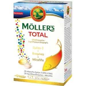 MOLLER'S Total omega 3 + Βιταμίνες + Μέταλλα 28+28