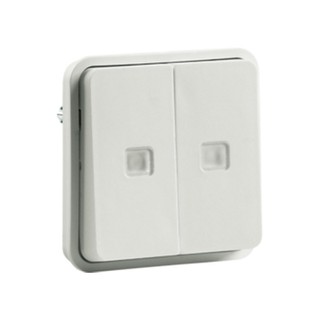 Cubyko IP55 Button Double Light Assembled White WN