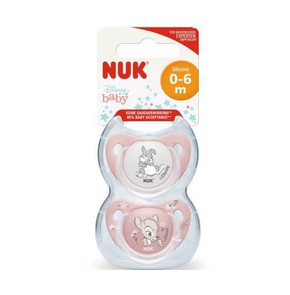 Nuk Disney Bambi 0-6 Months Silicone Soother, 2pcs