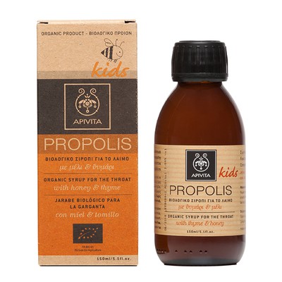 APIVITA Propolis Παιδικό Βιολογικό Σιρόπι για το Λαιμό με Μέλι & Θυμάρι 150ml