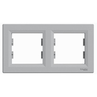 Asfora Frame 2 Gangs Horizontal Aluminium EPH58002