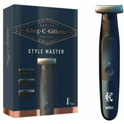 GILLETTE C Style Master Cordless Stubble Trimmer Αδιάβροχη Ανδρική Μηχανή Ξυρίσματος Χωρίς Καλώδιο Με 4D Εξάρτημα Κουρέματος