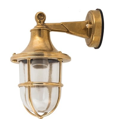 Wall Mounted Brass Lantern Height:32cm Ε27 Ip43