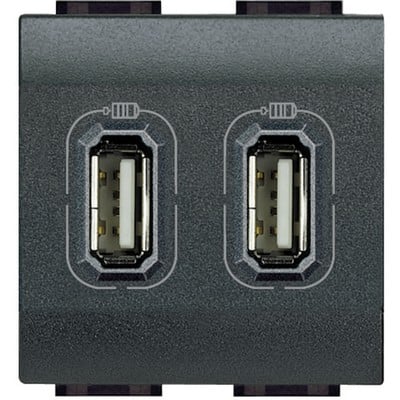 Ll Socket Double Usb Charger 2.4A Graphite