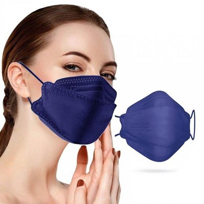 FAMEX 3D Extra Comfort Fish Style Μάσκα Υψηλής Προστασίας Ενηλίκων FFP2 Σκούρο Μπλε Χρώμα 200 Τεμάχια