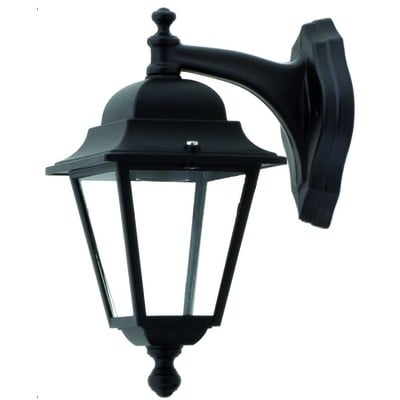 Aluminium Wall Light Lantern Black Height:29cm Ε27