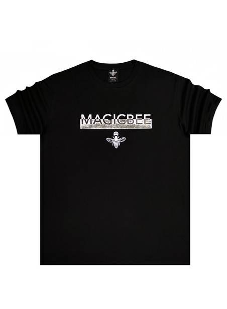 Magicbee silver foil tee - black