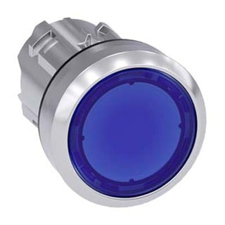 Illuminated Pushbutton Metallic Flat Button Blue F