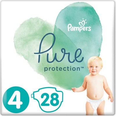 PAMPERS Βρεφικές Πάνες Pure No.4 9-14Kgr 28 Τεμάχια Value Pack