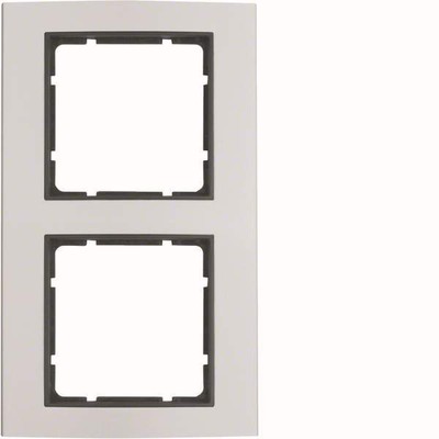 Berker 2 Gang Frame Aluminium Anthracite B.3