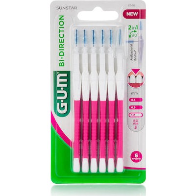 Gum Bi-Directional Fine 1,2 Ροζ (2614) Μεσοδόντια 