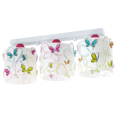 Kids Triple Rail Ceiling Light Butterfly 3Xe27