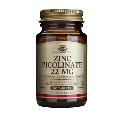 Solgar Zinc Picolinate 22mg 100tabs