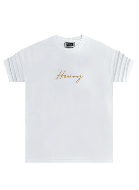 Henry clothing gold logo oversize tee - white