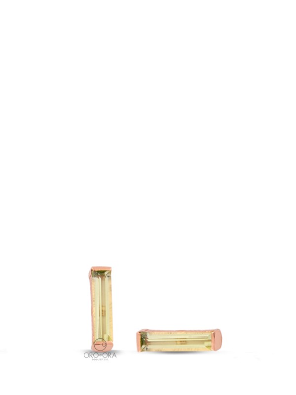 Σκουλαρίκια Ροζ Χρυσά Κ18 με Peridot