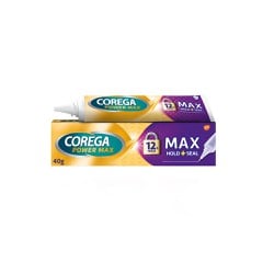 Corega Max Hold+Seal Στερεωτική Κρέμα Τεχνητής Οδοντοστοιχίας Για Την Προστασία Από Την Εισχώρηση Των Τροφών 40gr