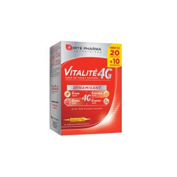 Forte Pharma Promo (50% Extra Product) Vitalite 4G Supplement To Fight Fatigue 20+10 ampoules
