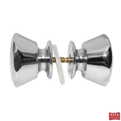 Brassed hexagonal door knob (pair)