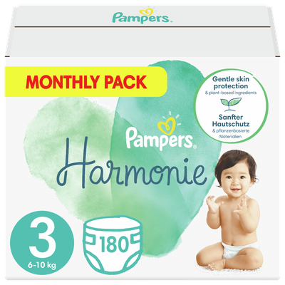 PAMPERS Harmonie Βρεφικές Πάνες No.3 6-10Kg 180 Τεμάχια Monthly Pack