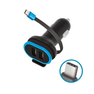 Forever Car Charger 3A 2ΧUSB withType C Cable GSM0