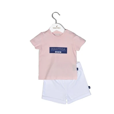 Nautica Des.12 σετ t-Shirt & Shorts Jersey Pink/wh