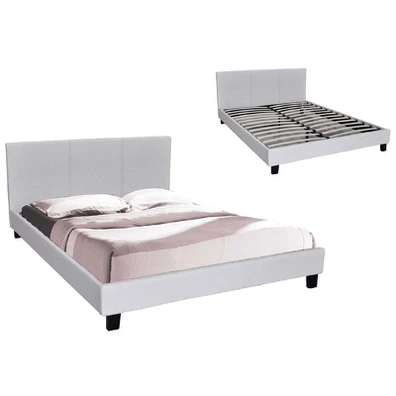 Wilton Κρεβάτι Διπλό, για Στρώμα 160x200cm, pu Άσπ