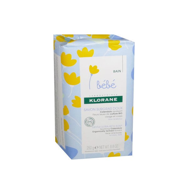 Klorane Bebe Gentle Ultra-Rich Soap with Soothing Calendula for Normal Skin Ήπιο Υπερλιπιδικό Σαπούνι για Βρέφη & Παιδιά, 250gr