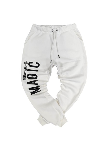 Magicbee front logo pants - off white